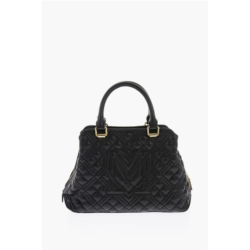 LOVE golden details quilted faux leather bag