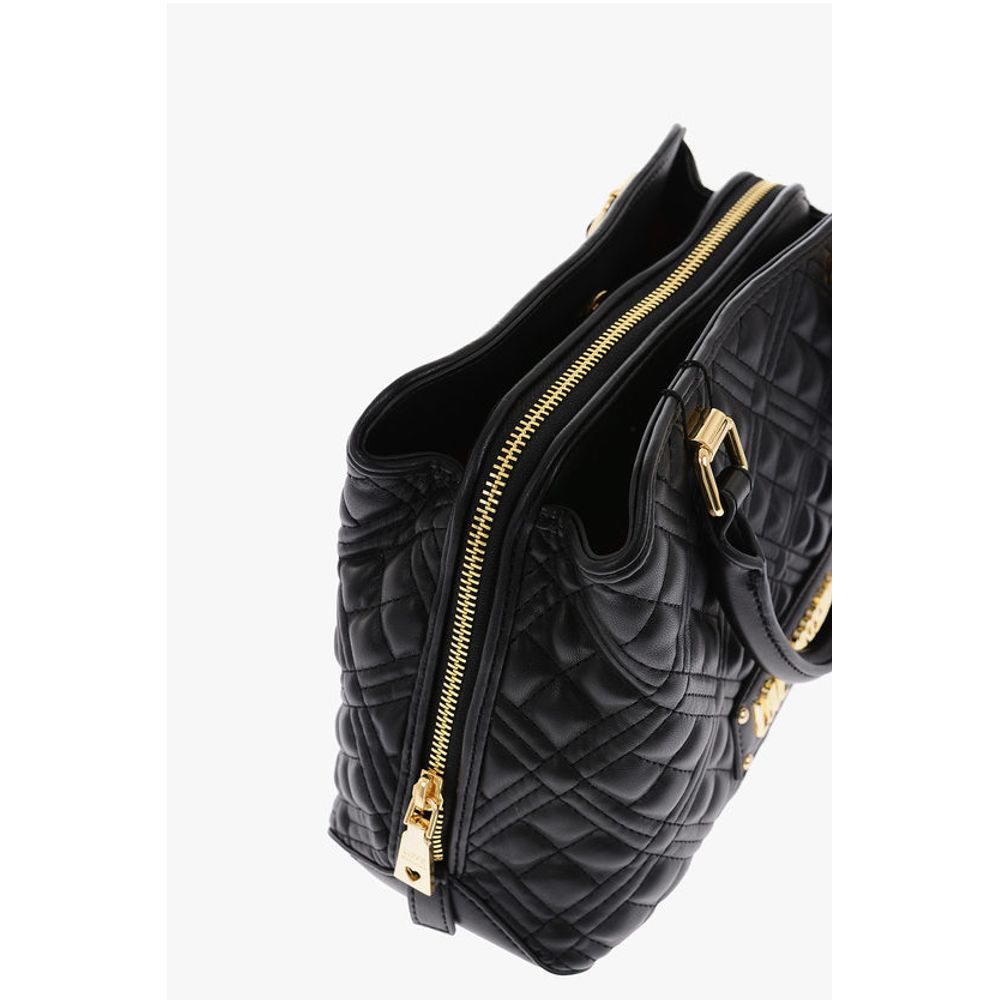 LOVE golden details quilted faux leather bag