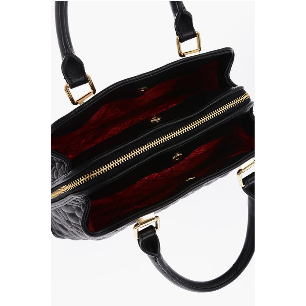 LOVE golden details quilted faux leather bag