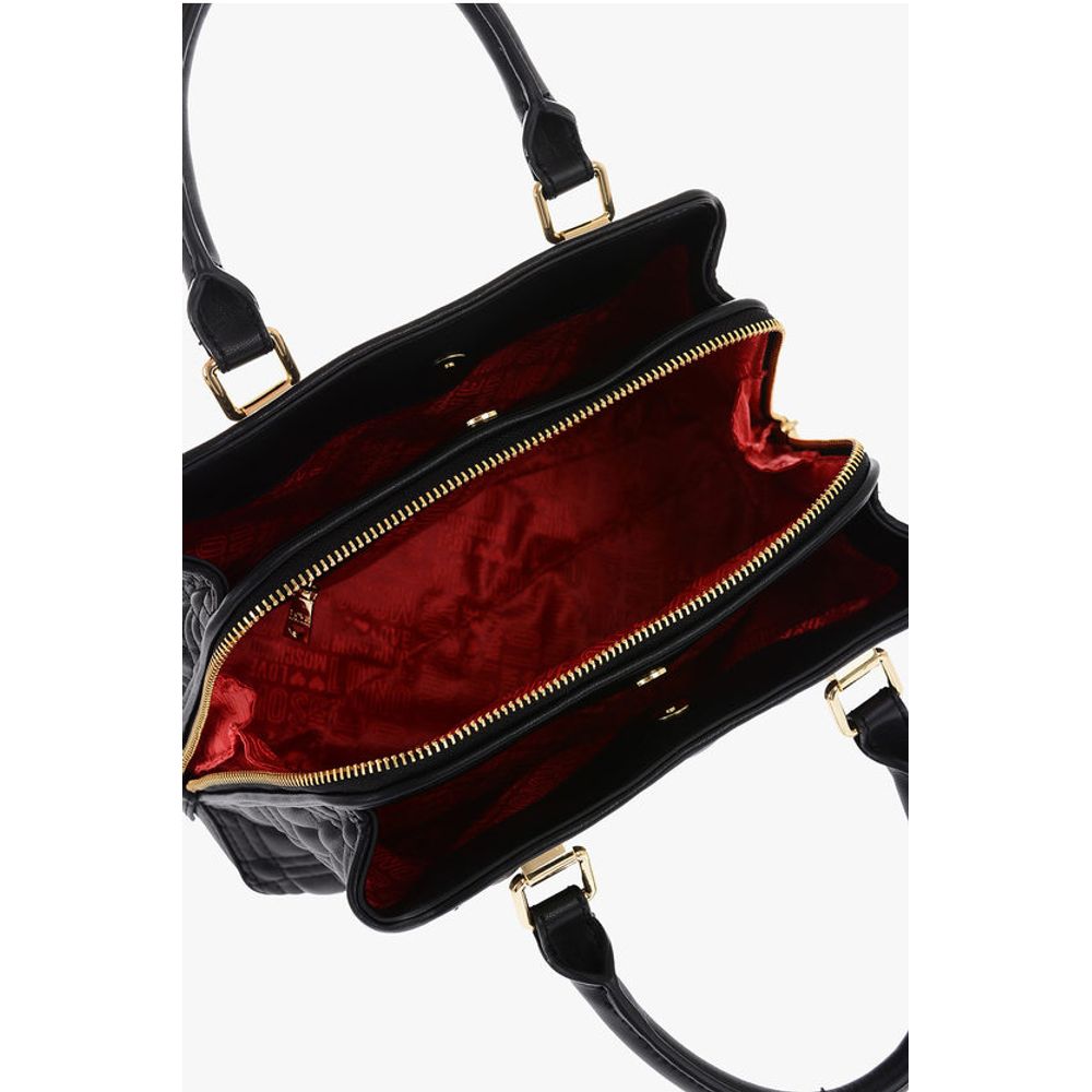 LOVE golden details quilted faux leather bag