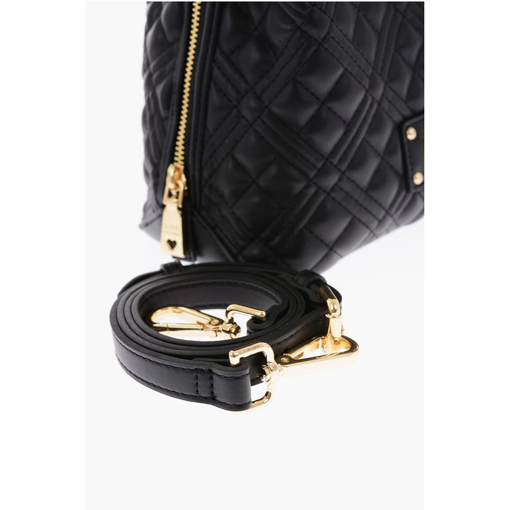 LOVE golden details quilted faux leather bag