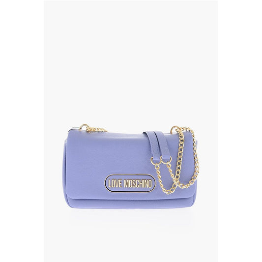 LOVE Textured Faux Leather Shoulder Bag with Golden Logo