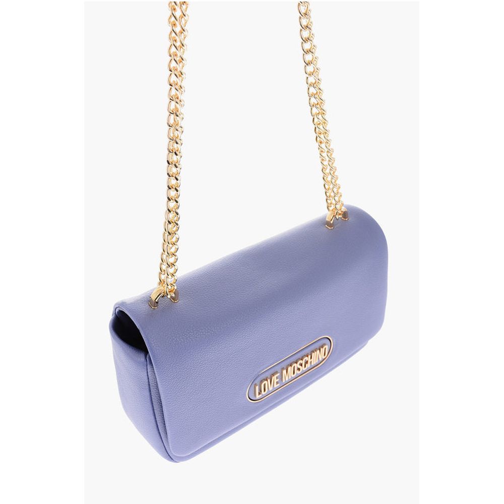 LOVE Textured Faux Leather Shoulder Bag with Golden Logo