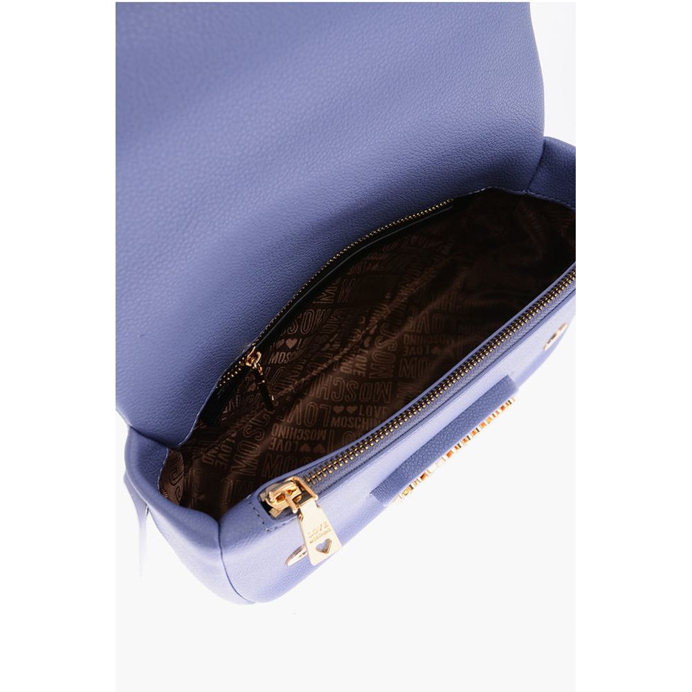 LOVE Textured Faux Leather Shoulder Bag with Golden Logo