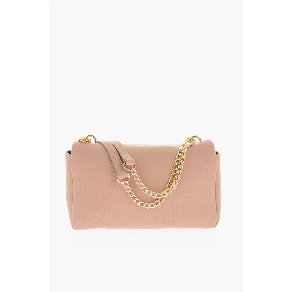 LOVE Textured Faux Leather Shoulder Bag with Golden Logo