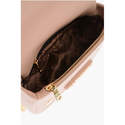 LOVE Textured Faux Leather Shoulder Bag with Golden Logo
