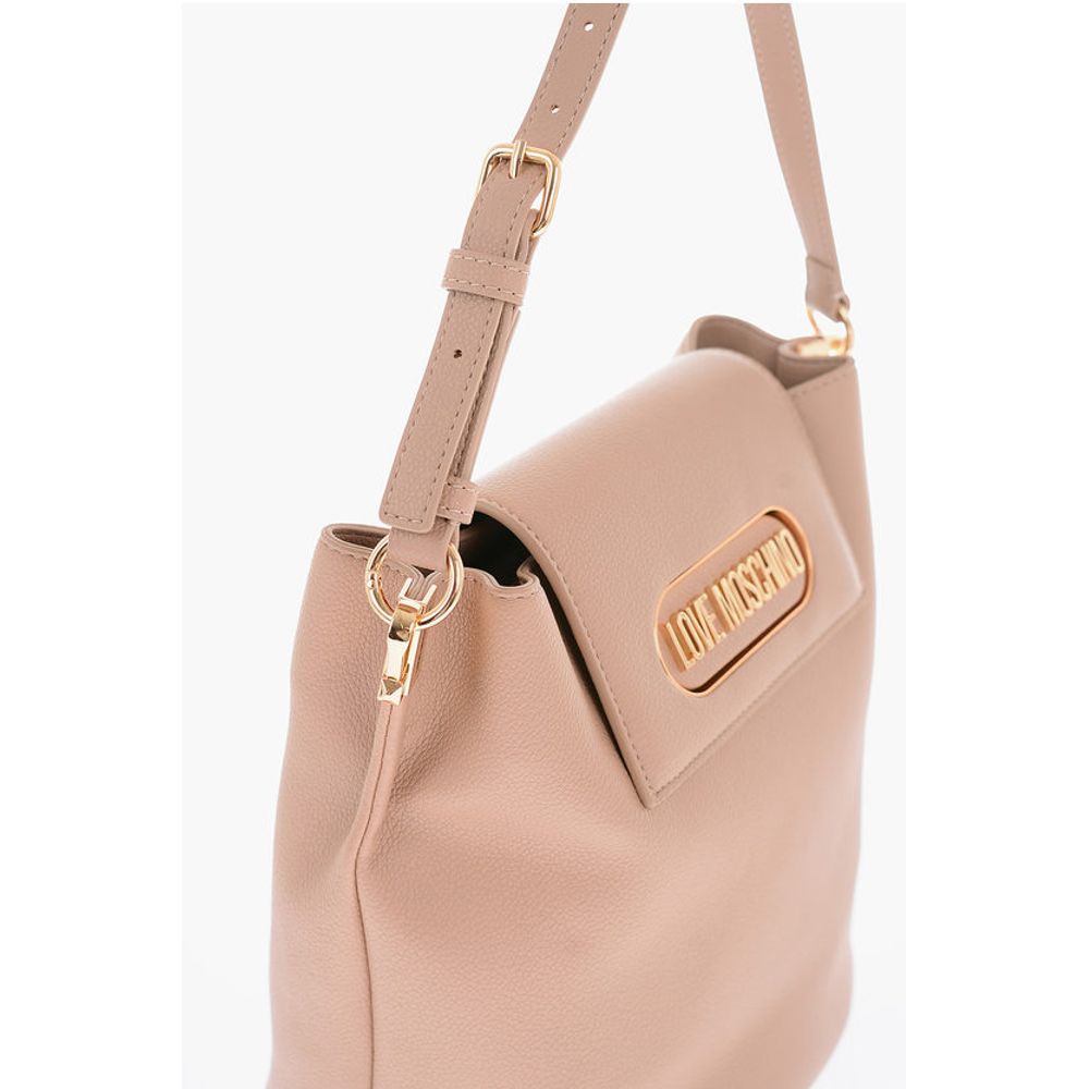 LOVE golden logo faux leather shoulder bag