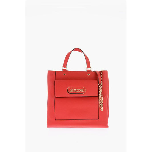 LOVE Faux Leather Rectangular Bag with Maxi Patch Pocket