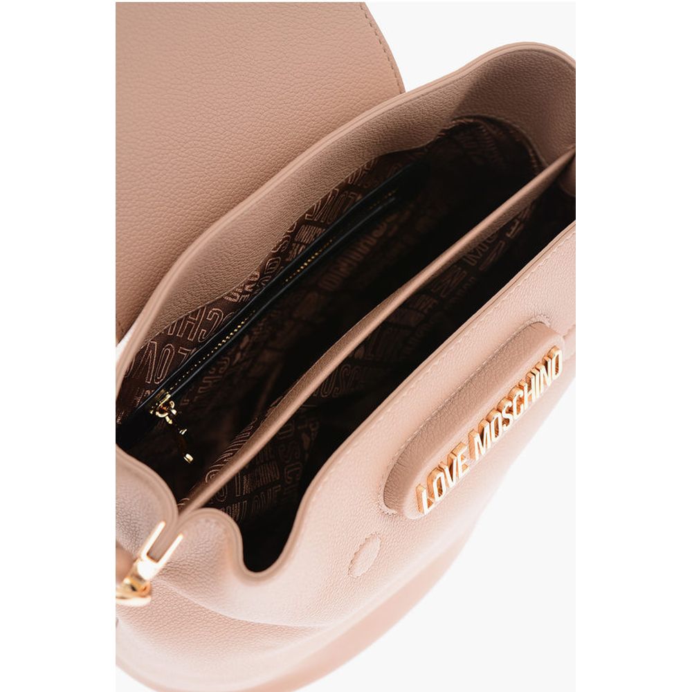 LOVE golden logo faux leather shoulder bag