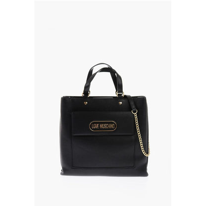 LOVE Faux Leather Rectangular Bag with Maxi Patch Pocket
