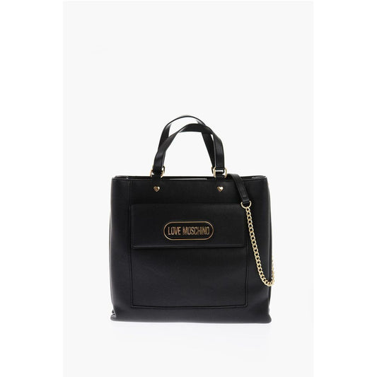 LOVE Faux Leather Rectangular Bag with Maxi Patch Pocket