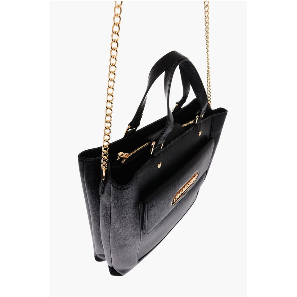 LOVE Faux Leather Rectangular Bag with Maxi Patch Pocket