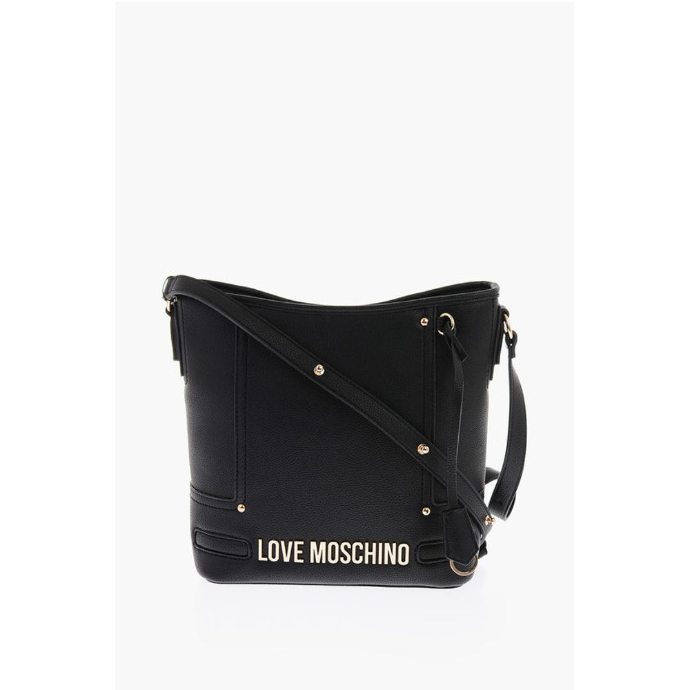 LOVE Texture Faux Leather Tote Bag with Embossed Logo