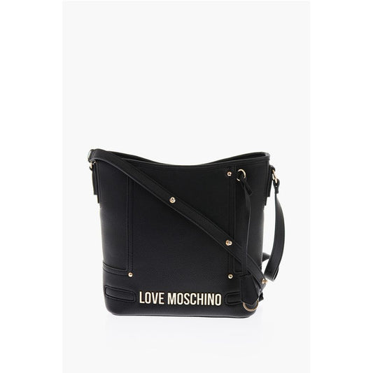 LOVE Texture Faux Leather Tote Bag with Embossed Logo