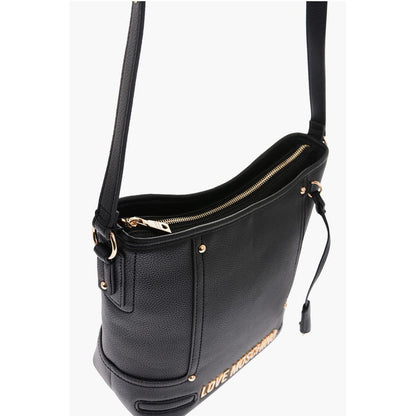 LOVE Texture Faux Leather Tote Bag with Embossed Logo