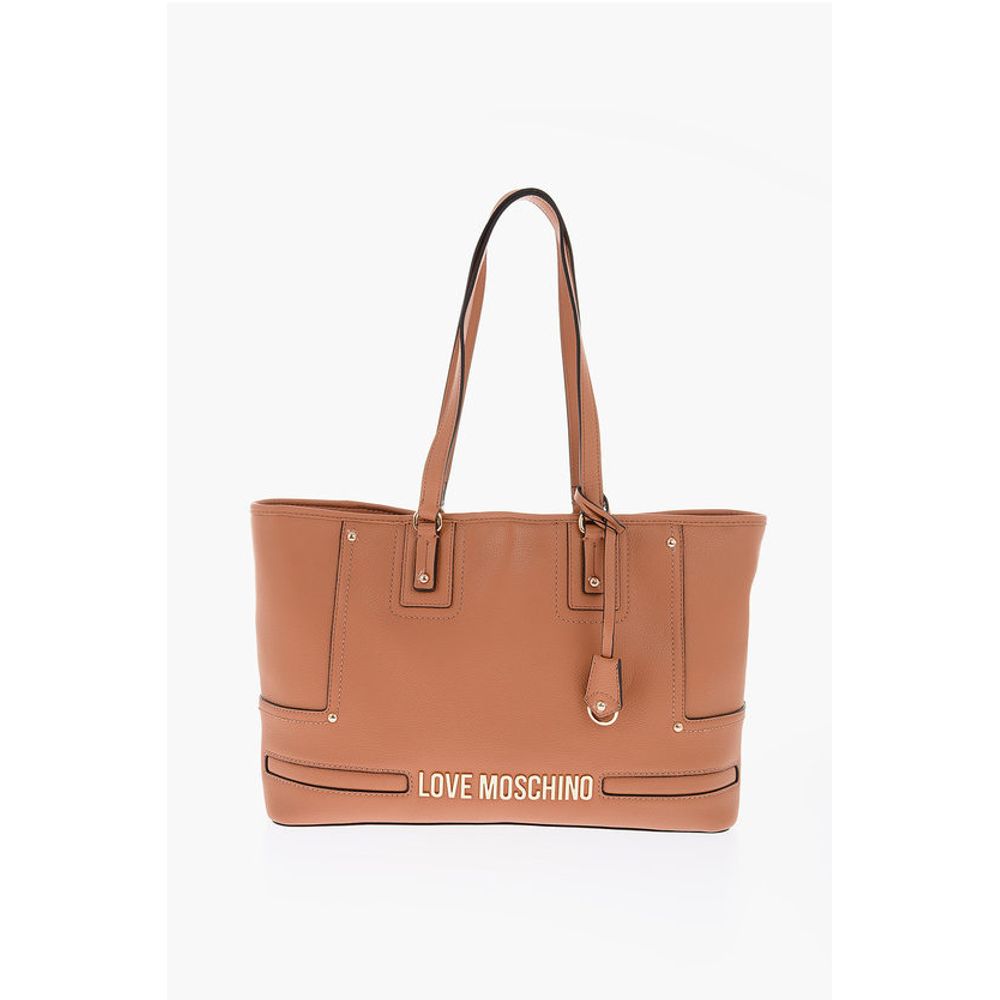 LOVE golden logo faux leather tote bag