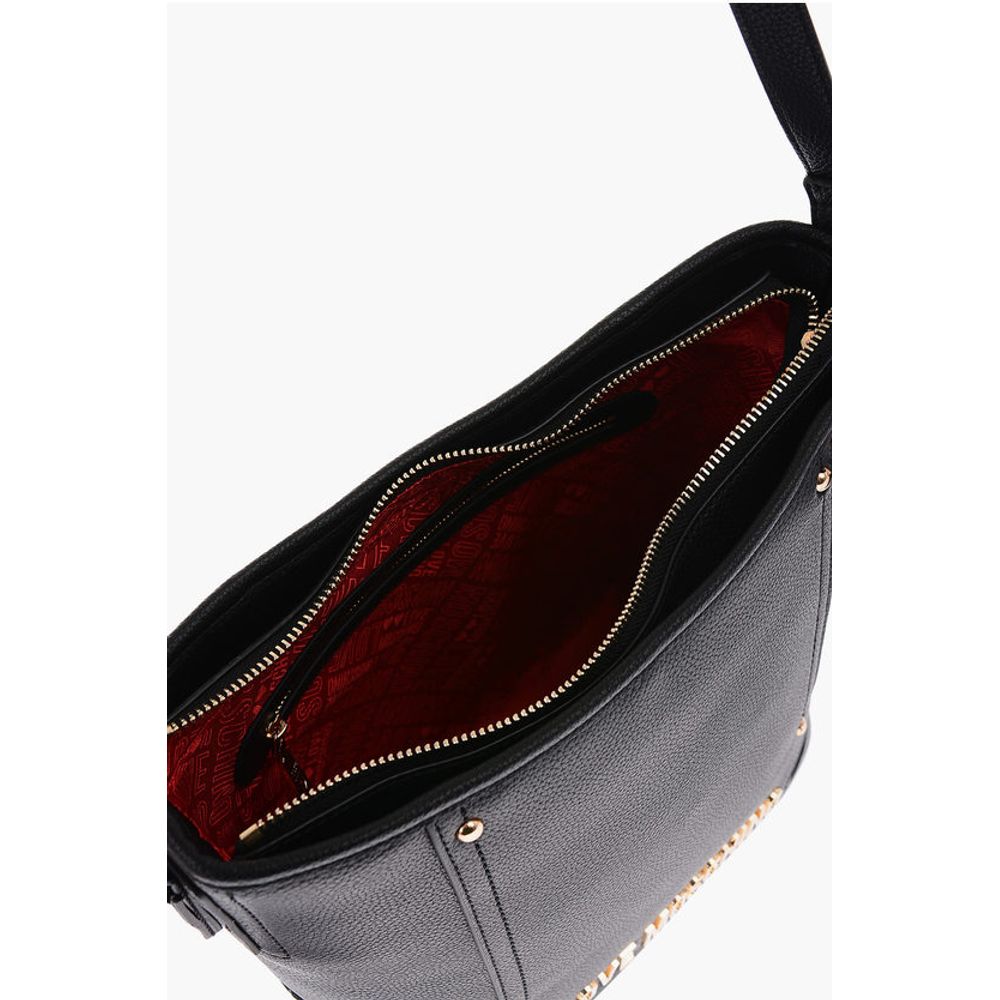 LOVE Texture Faux Leather Tote Bag with Embossed Logo