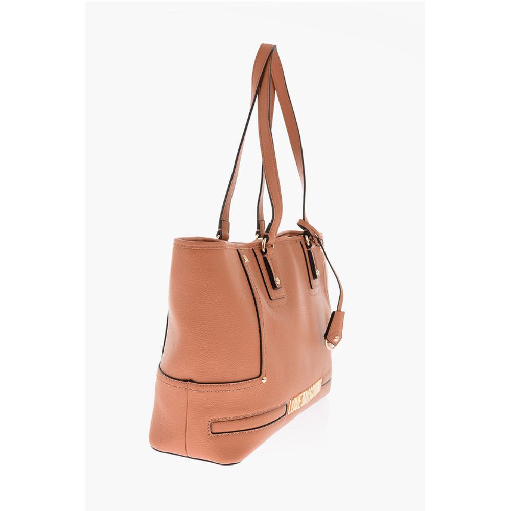 LOVE golden logo faux leather tote bag