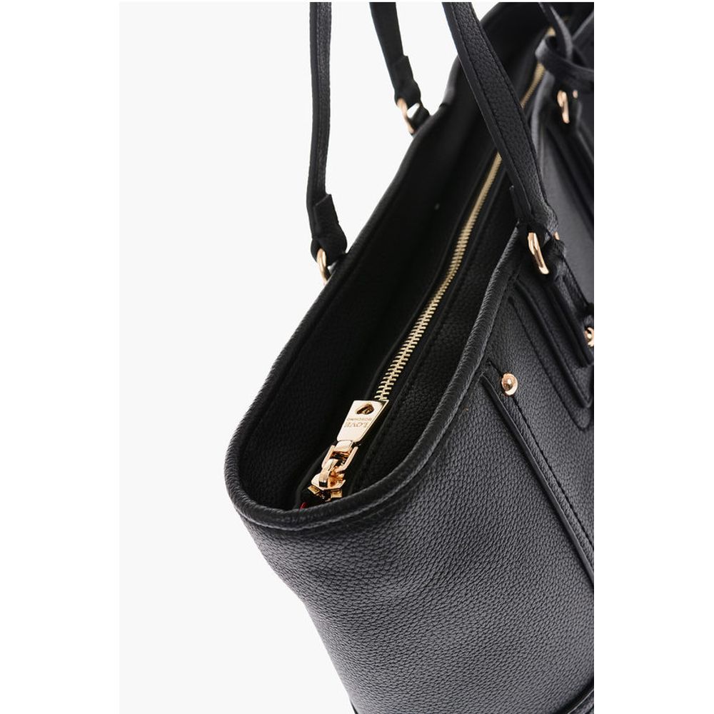 LOVE Textured Faux Leather Tote Bag with Embossed Logo