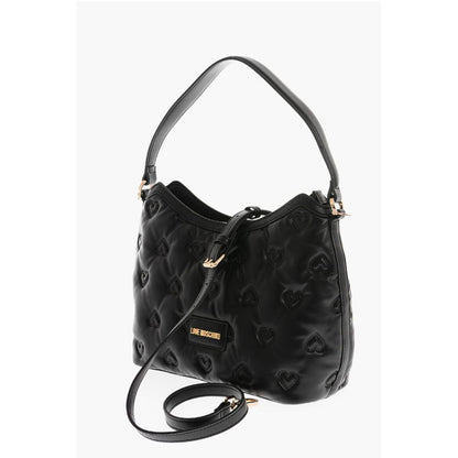 LOVE Embossed Hearts All Over Faux Leather Hobo Bag