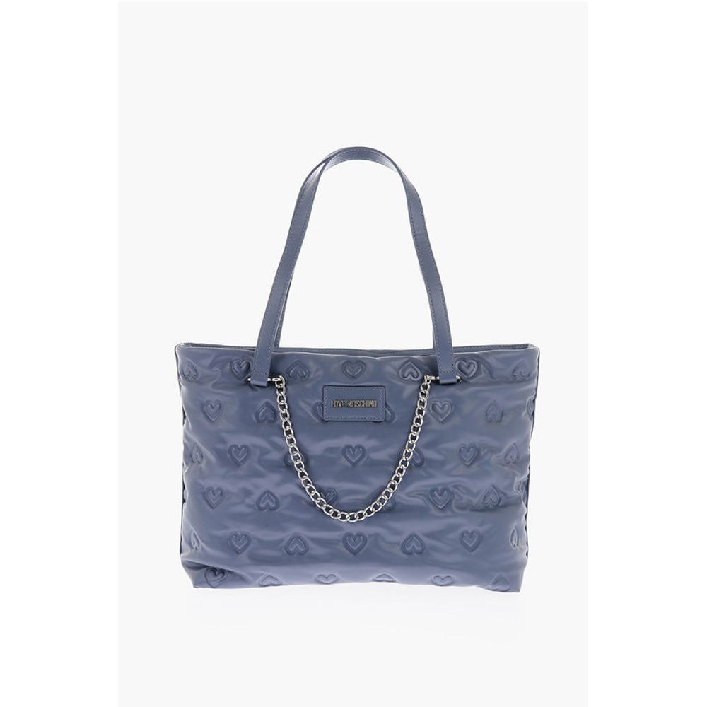 LOVE hearts embossed faux leather shoulder bag