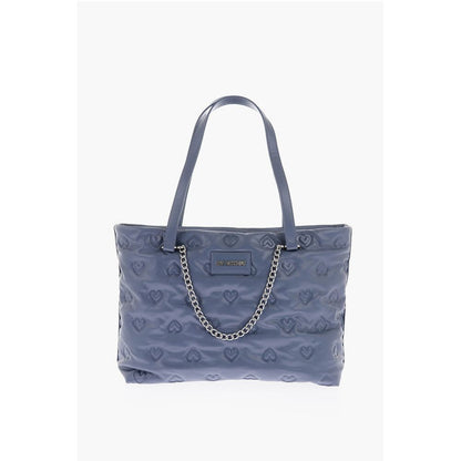 LOVE hearts embossed faux leather shoulder bag
