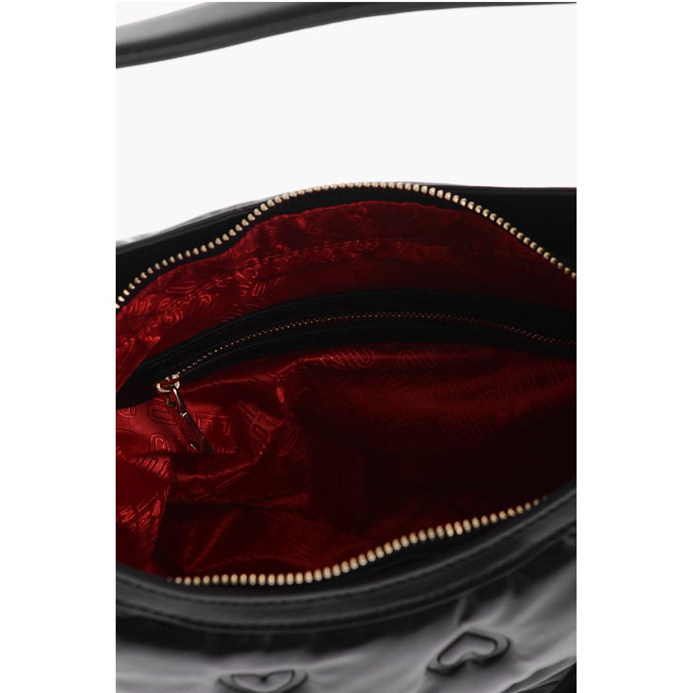 LOVE Embossed Hearts All Over Faux Leather Hobo Bag