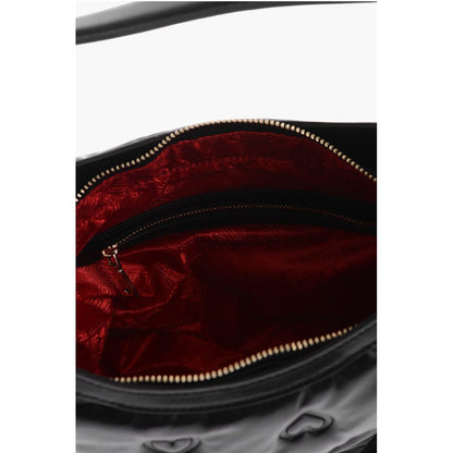 LOVE Embossed Hearts All Over Faux Leather Hobo Bag