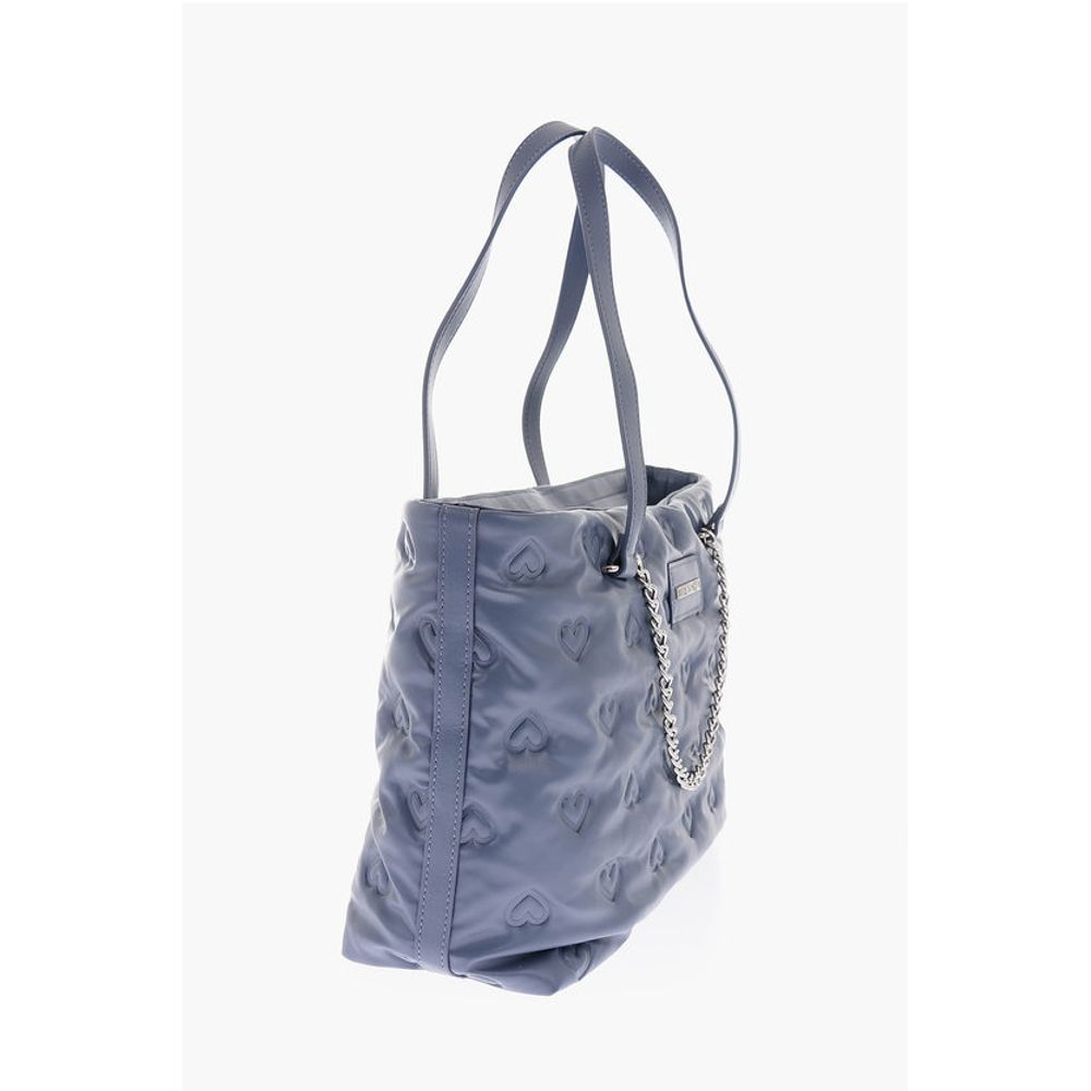 LOVE hearts embossed faux leather shoulder bag