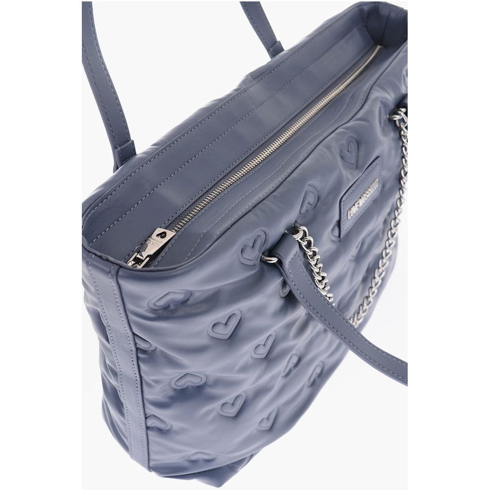 LOVE hearts embossed faux leather shoulder bag
