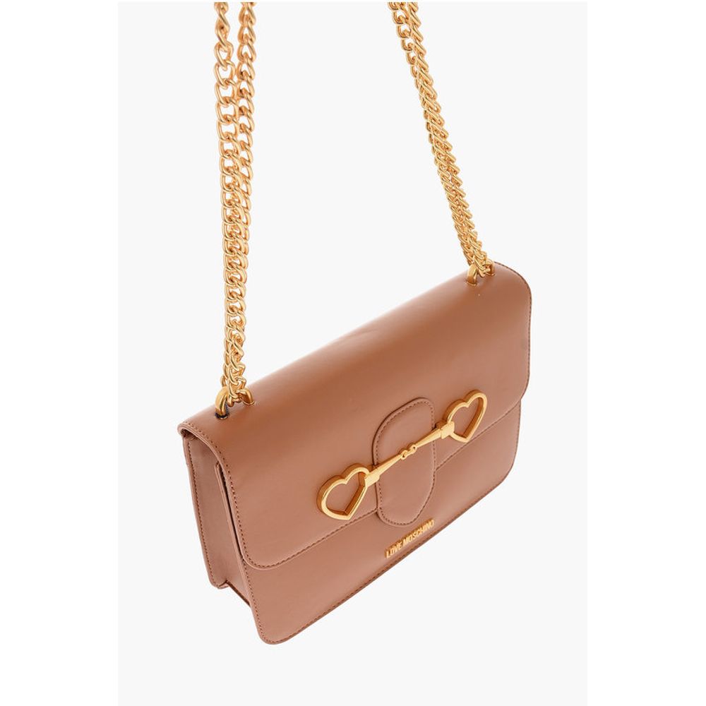 LOVE chain shoulder strap faux leather bag