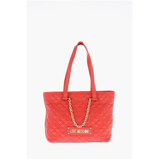 LOVE Quilted Faux Leather Tote Bag