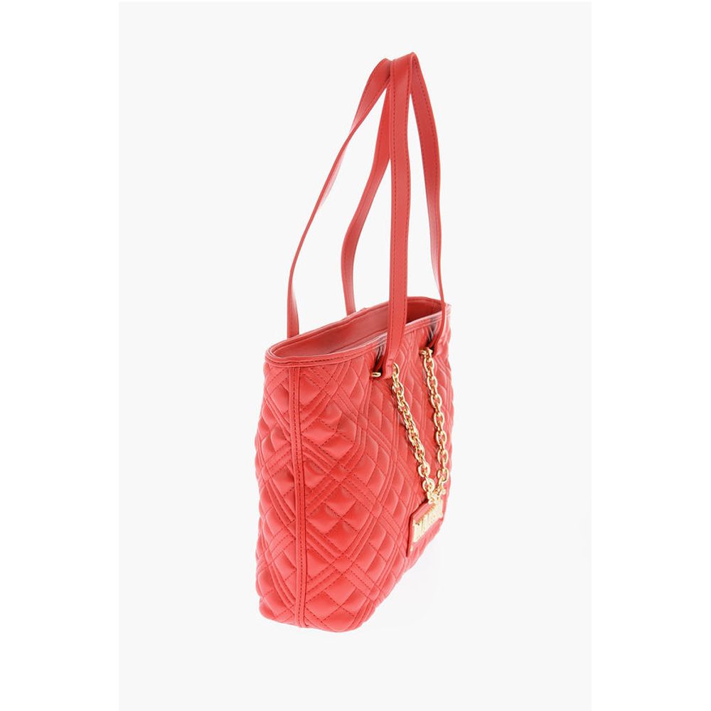 LOVE Quilted Faux Leather Tote Bag