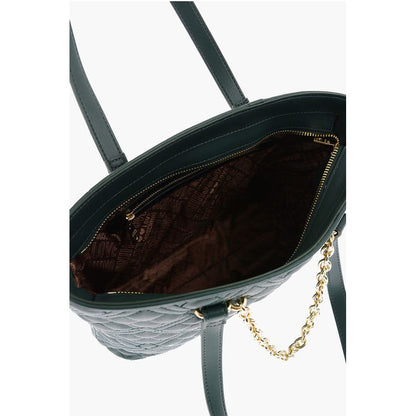 LOVE Faux Leather Quilted Tote Bag with Golden Details