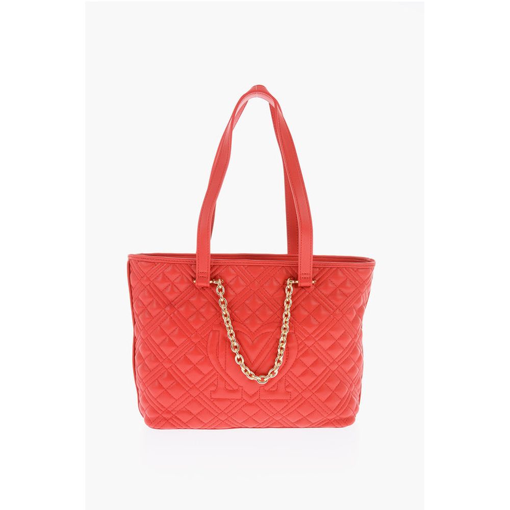 LOVE Quilted Faux Leather Tote Bag