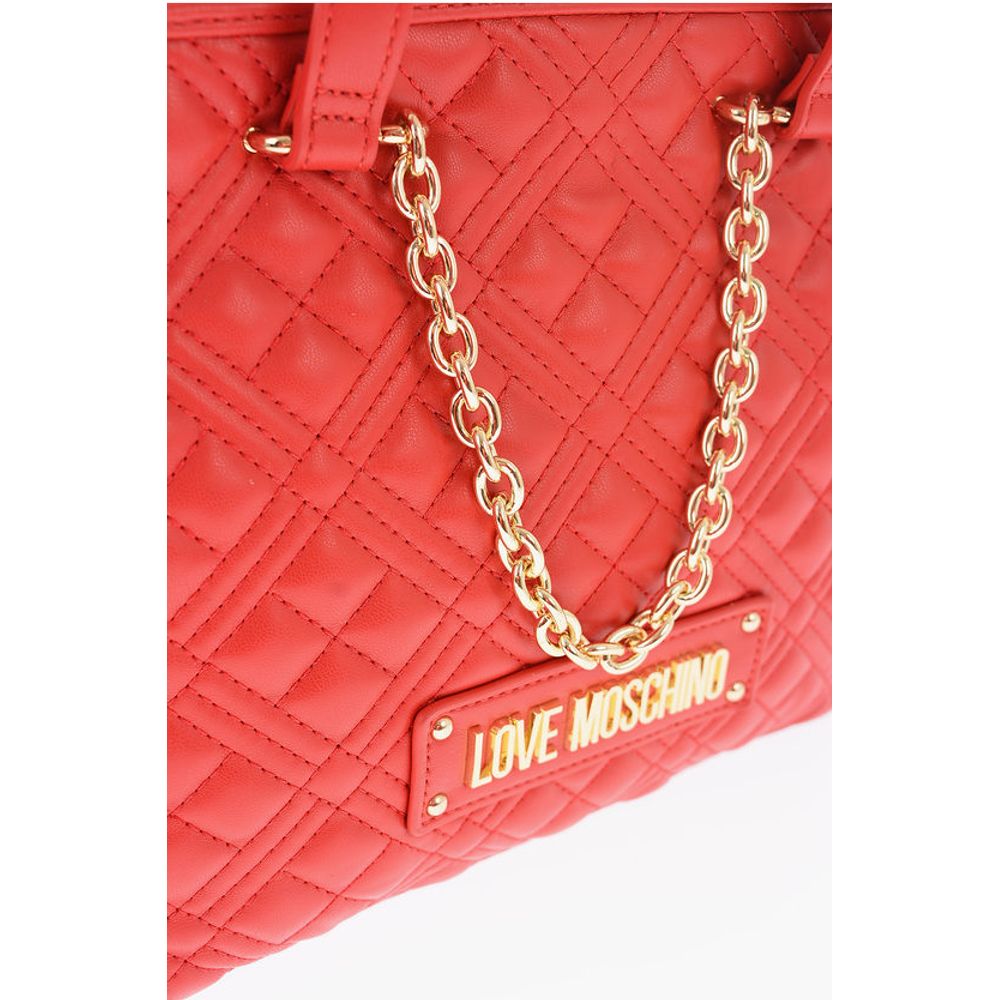 LOVE Quilted Faux Leather Tote Bag