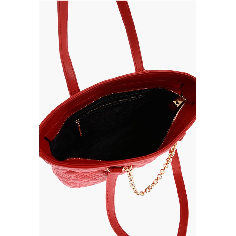 LOVE Quilted Faux Leather Tote Bag