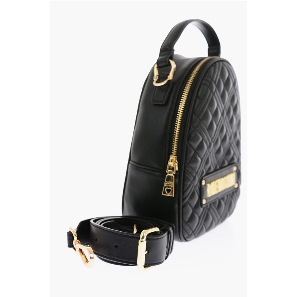 Love Quilted Faux Leather Mini Bag with Golden Details