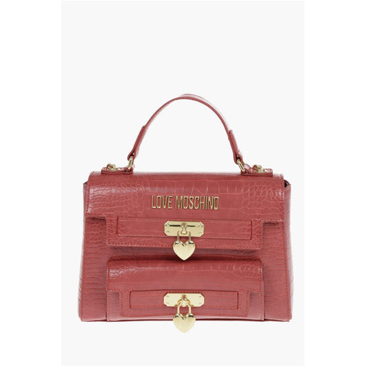 LOVE Crocodile Printed Faux Leather Hand Bag