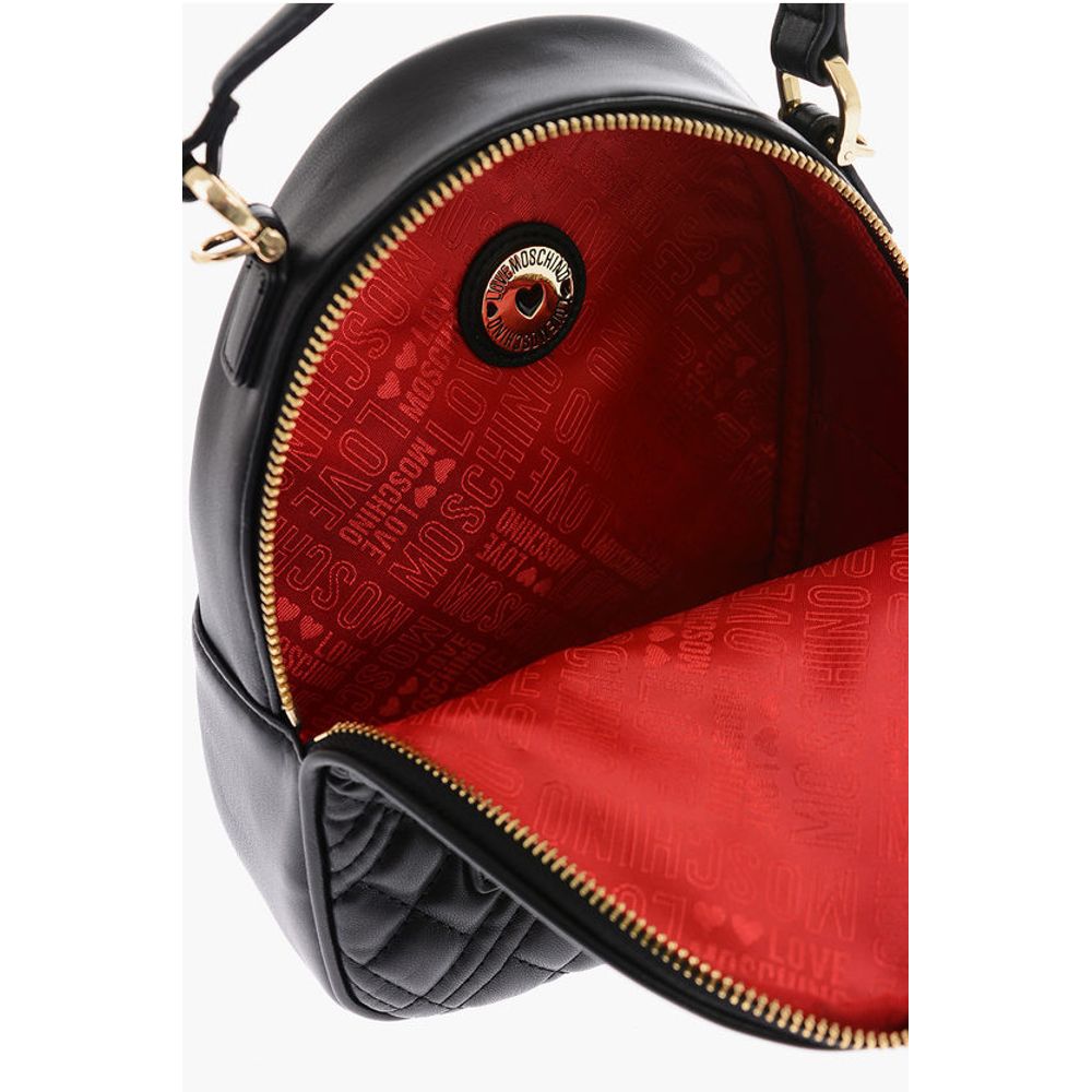 Love Quilted Faux Leather Mini Bag with Golden Details
