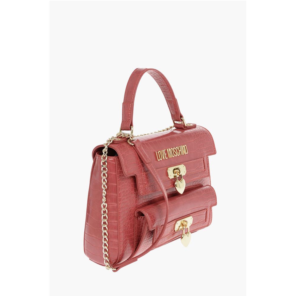 LOVE Crocodile Printed Faux Leather Hand Bag