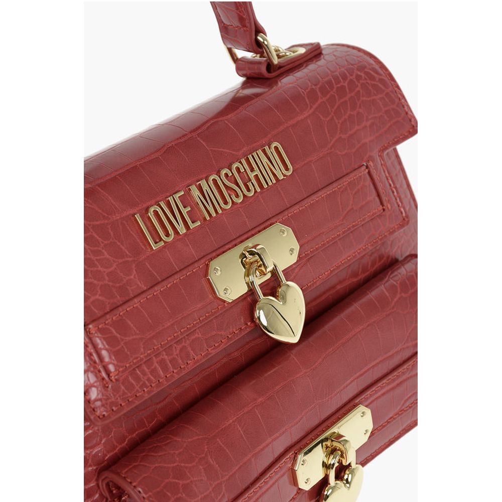 LOVE Crocodile Printed Faux Leather Hand Bag
