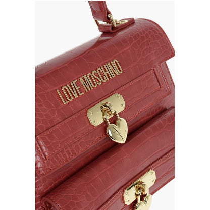 LOVE Crocodile Printed Faux Leather Hand Bag