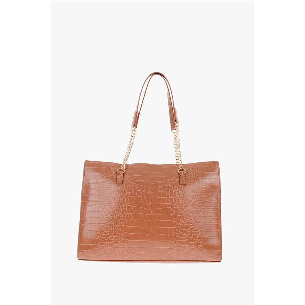 LOVE Crocodile Effect Faux Leather Tote Bag