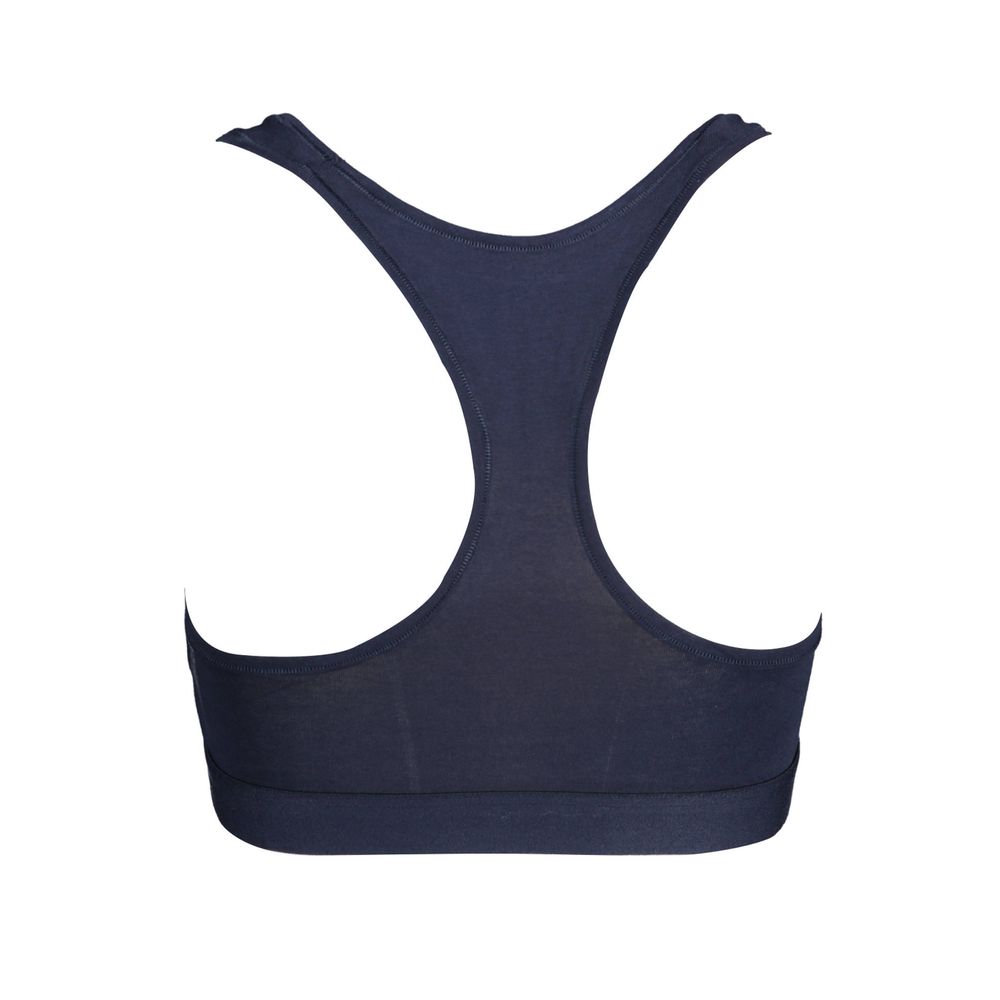 Sujetador deportivo azul de algodón para mujer