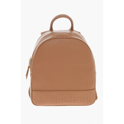 LOVE Textured Faux Leather Backpack with Embossed Logo