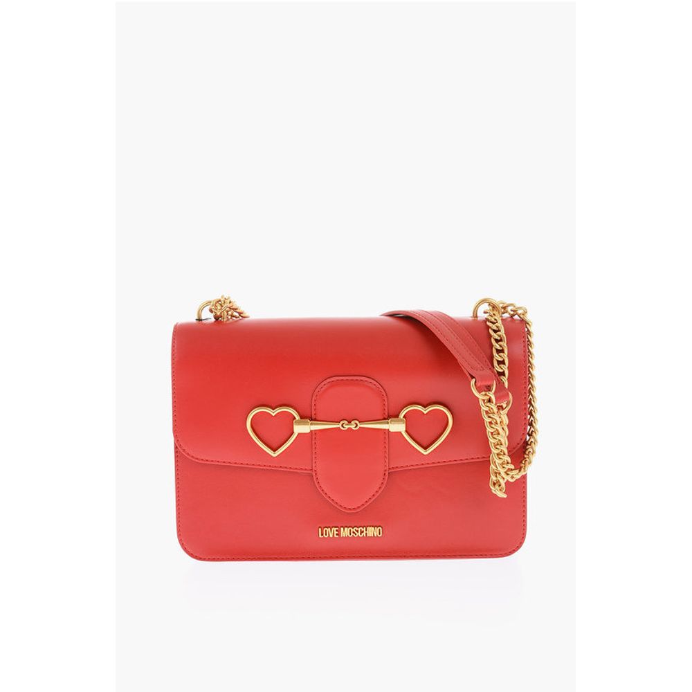 LOVE faux leather bag with chain shoulder strap and golden c