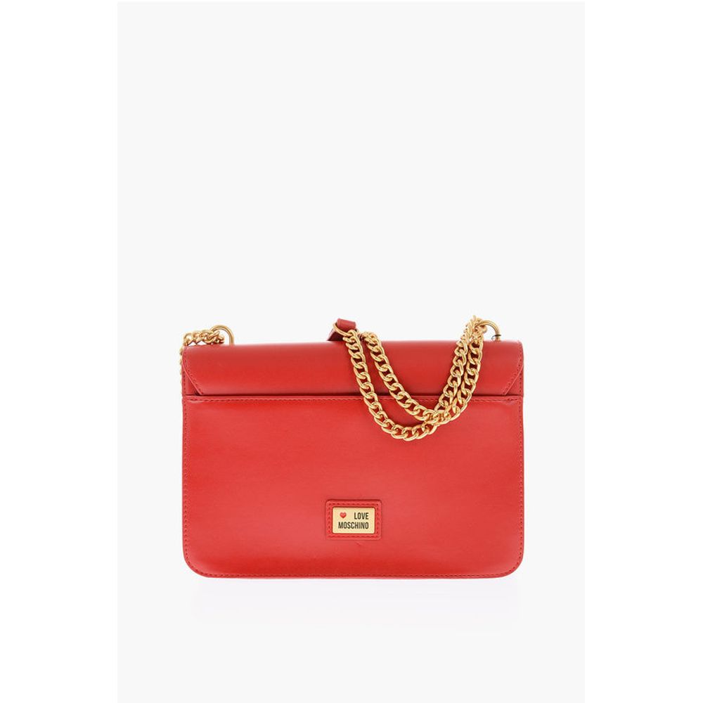 LOVE faux leather bag with chain shoulder strap and golden c