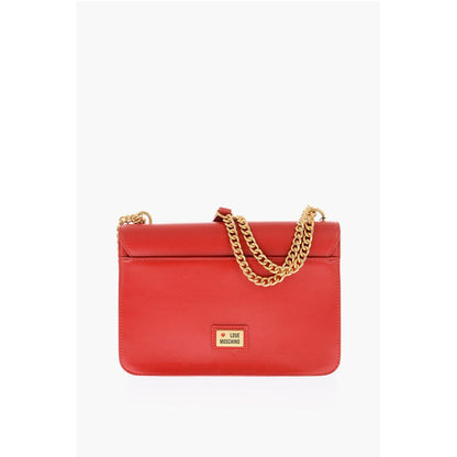 LOVE faux leather bag with chain shoulder strap and golden c