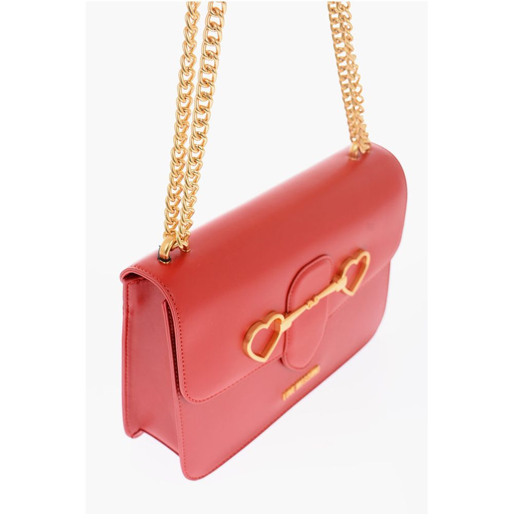 LOVE faux leather bag with chain shoulder strap and golden c